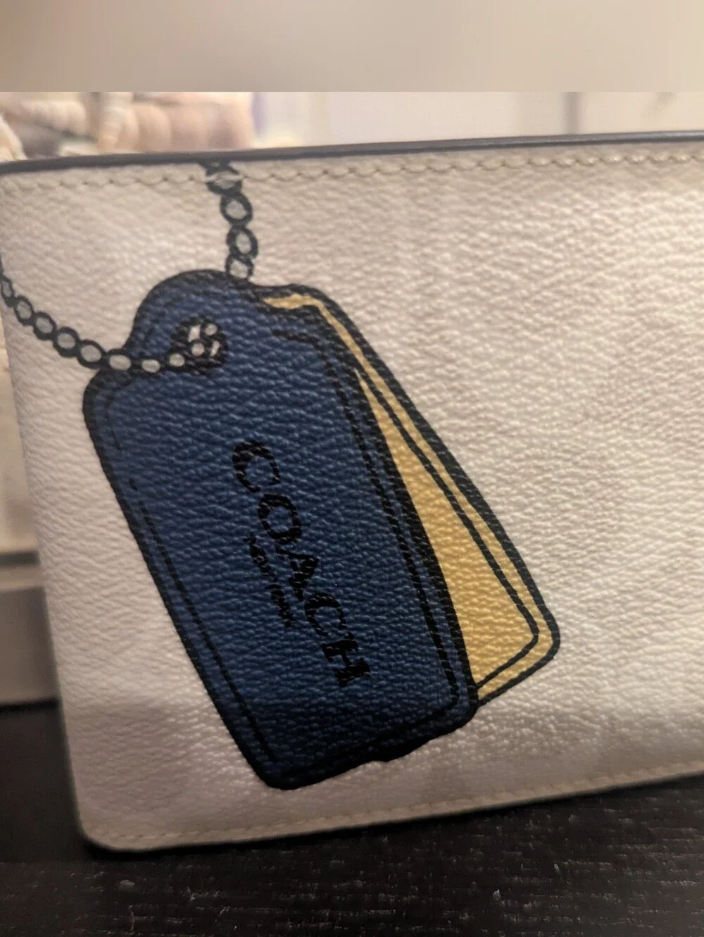 COACH 3-In-1 Wallet Signature Canvas Trompe L'oeil Print Chalk